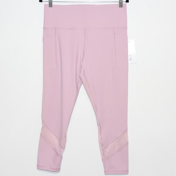 Athleta Salutation Stash High Rise Mesh 7/8 Legging Begonia Pink Size Large NWT - Picture 2 of 7